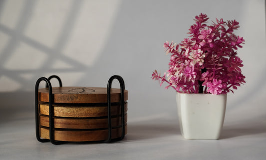 Wooden Coasters made with premium acacia wood