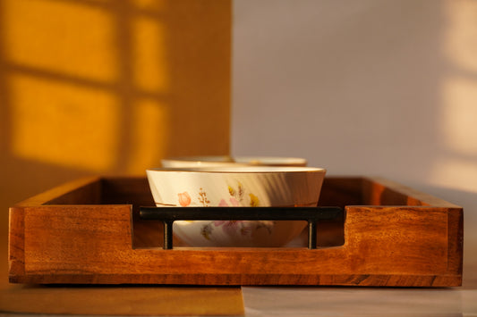 Rectangular Wooden Serving Tray/Platter made with premium acacia wood