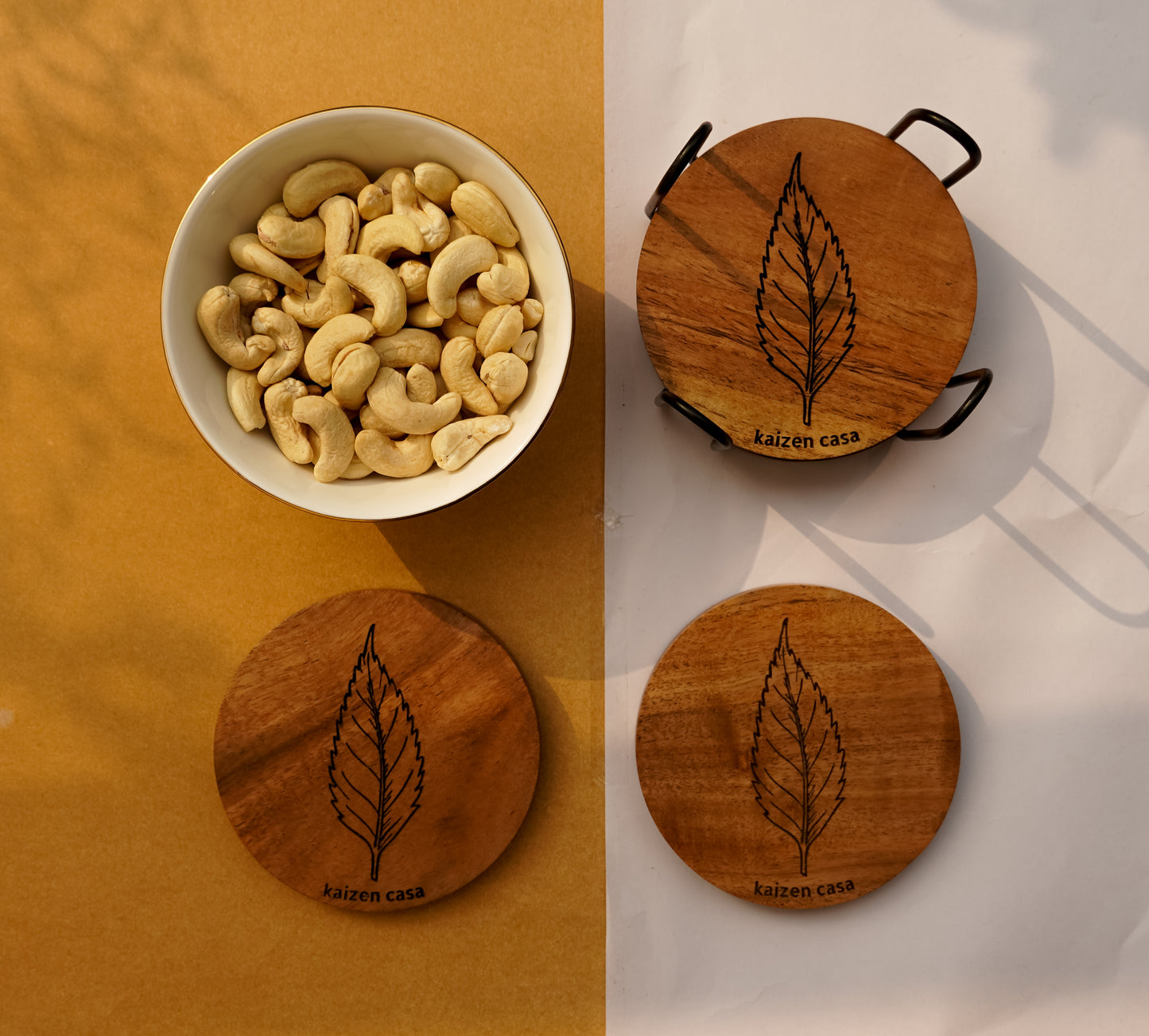 Wooden Coasters made with premium acacia wood
