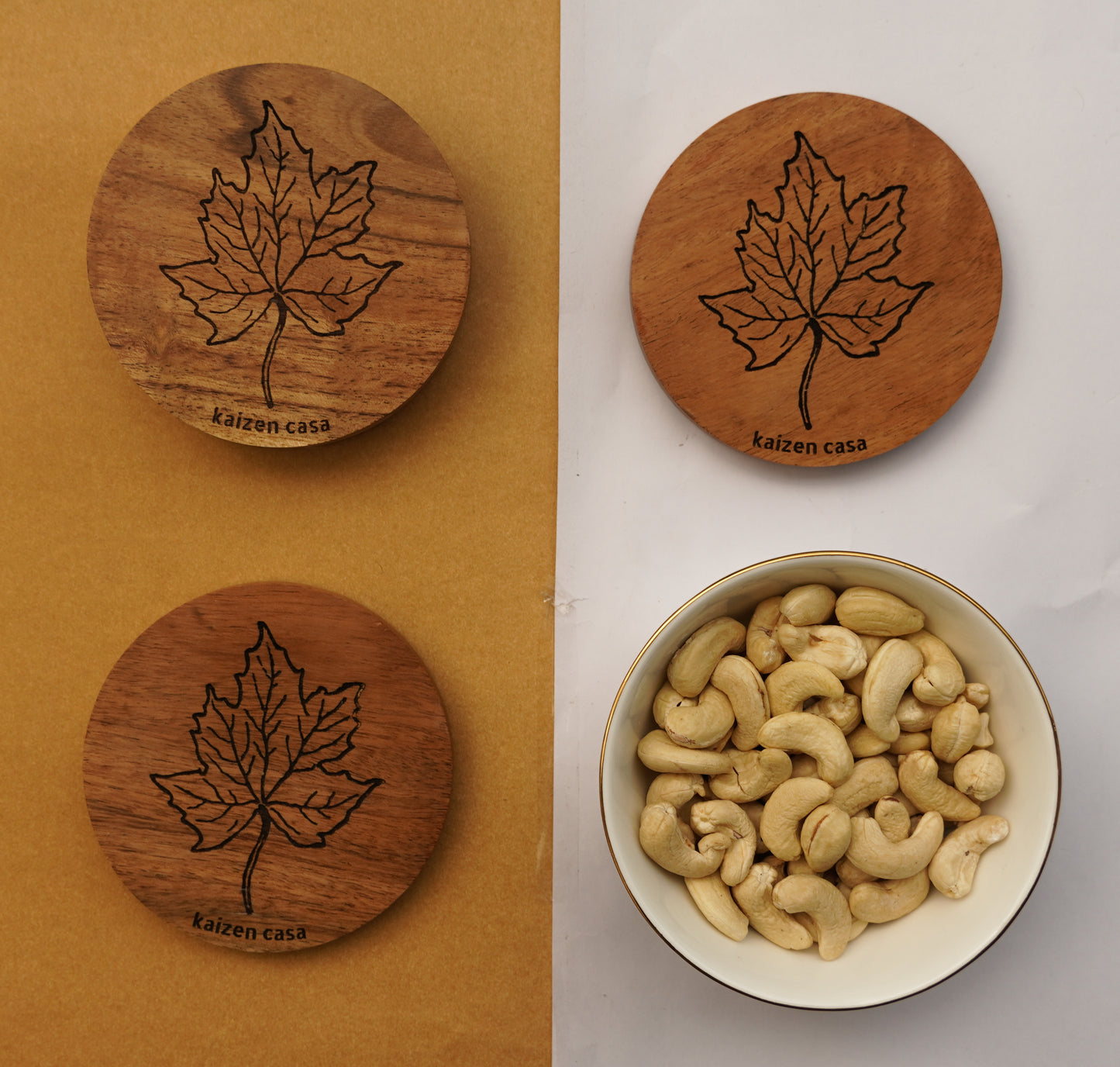 Wooden Coasters made with premium acacia wood