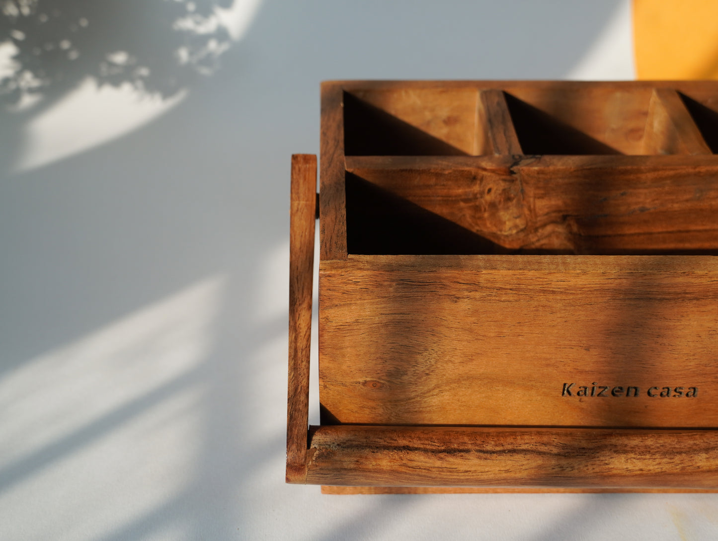 Wooden Caddy/Cutlery holder with Wooden Holder made with premium acacia wood