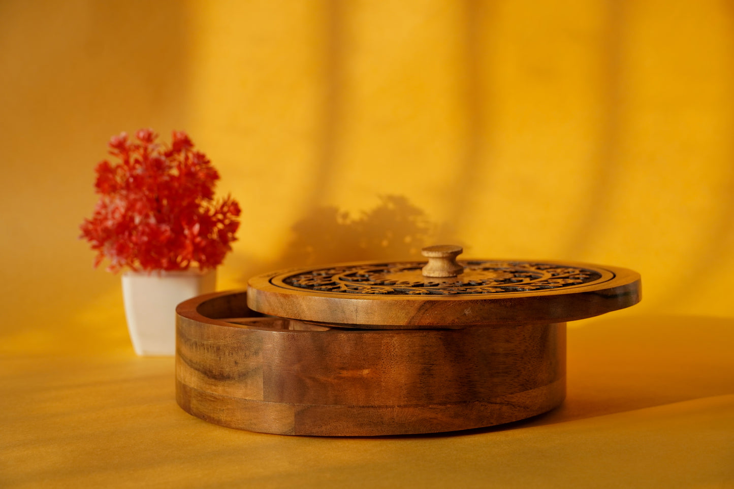 Wooden Spice Box made with premium acacia wood